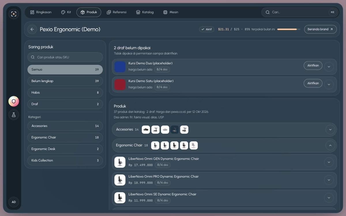 Produk di desktop