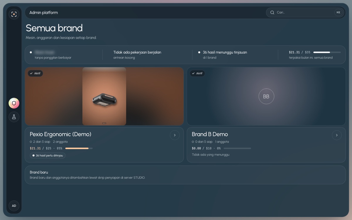 Admin: semua brand di desktop