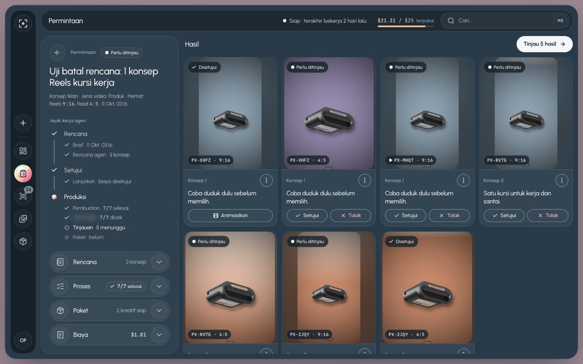 Thread permintaan di desktop