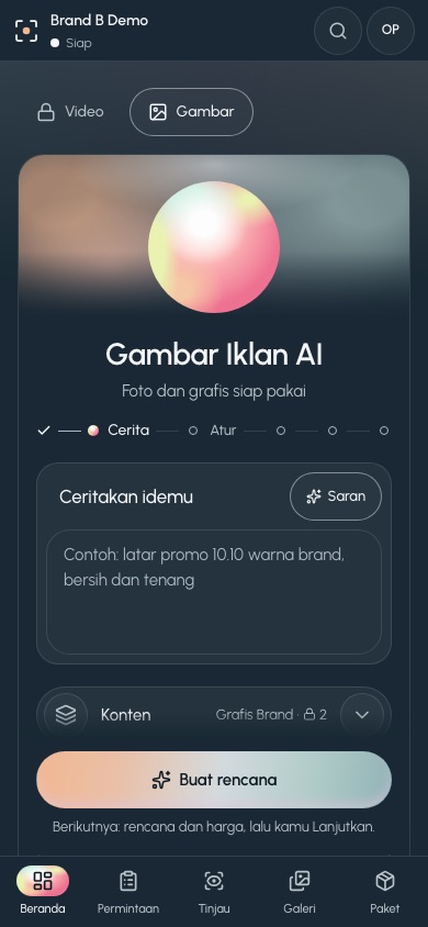 Beranda pertama kali di HP