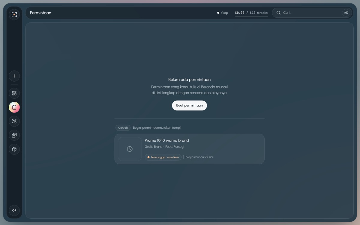 Permintaan kosong di desktop