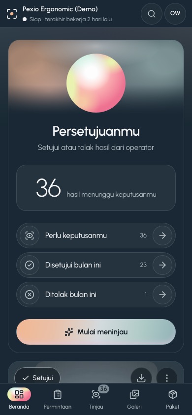 Beranda pemilik di HP