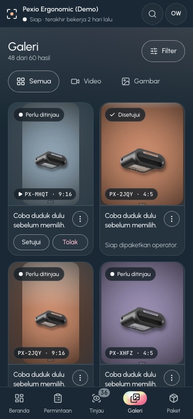 Galeri pemilik di HP